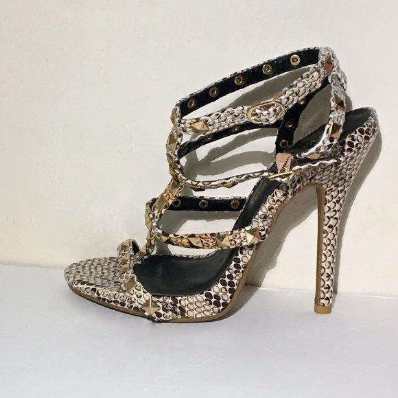 Wild Diva Lounge Snake Cage Stiletto shoes 6 NWT - Picture 2 of 14